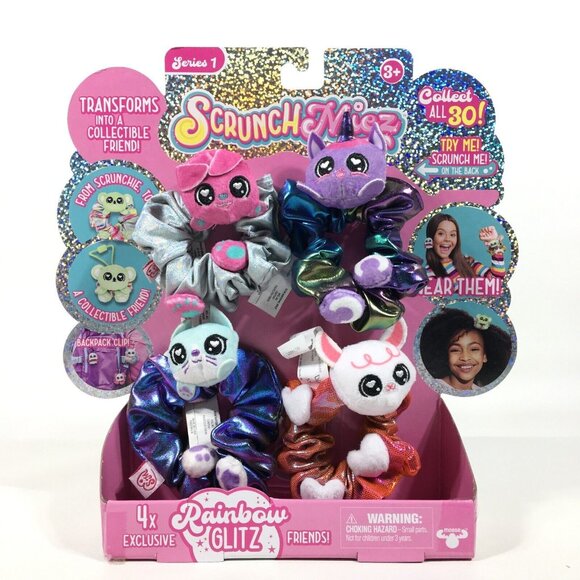 Scrunchmiez Series 1 Collectible Scrunchie Rainbow Glitz Friends 4 Exclusives - Picture 3 of 8